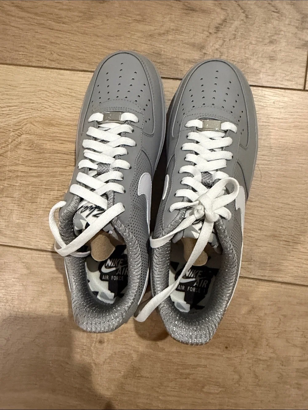 Nike Gray and White Low-Top Air Sneakers